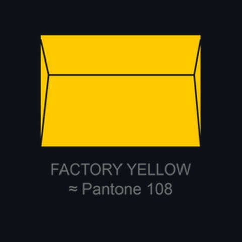 Letterpress envelope in Factory Yellow, Pantone 108