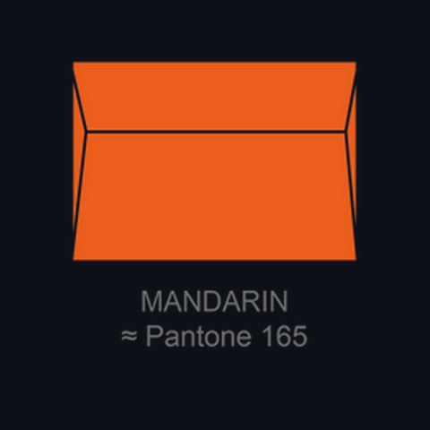 Letterpress envelope in Mandarin, Pantone 165