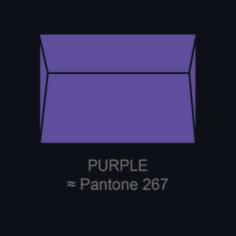 Letterpress envelope in Purple, Pantone 267