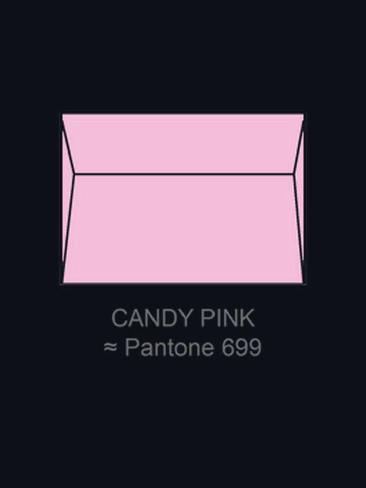 Letterpress envelope in Candy Pink, Pantone 699, for event cards