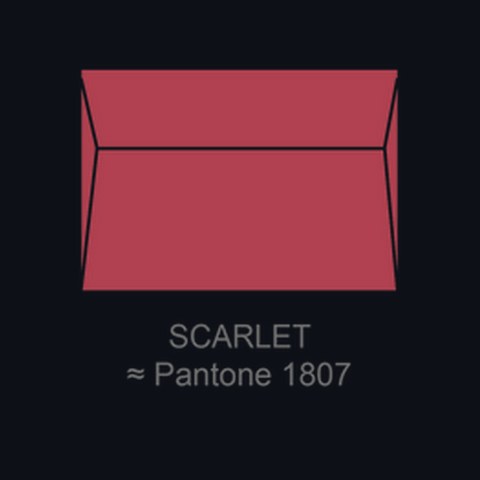 Letterpress envelope in Scarlet, Pantone 1807